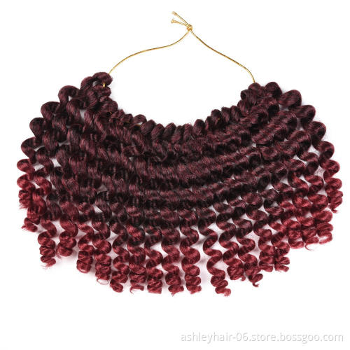 8 Inch High Premium Synthetic Fiber Crochet Hair Spring Jamaican Bounce Wand Curl Braid